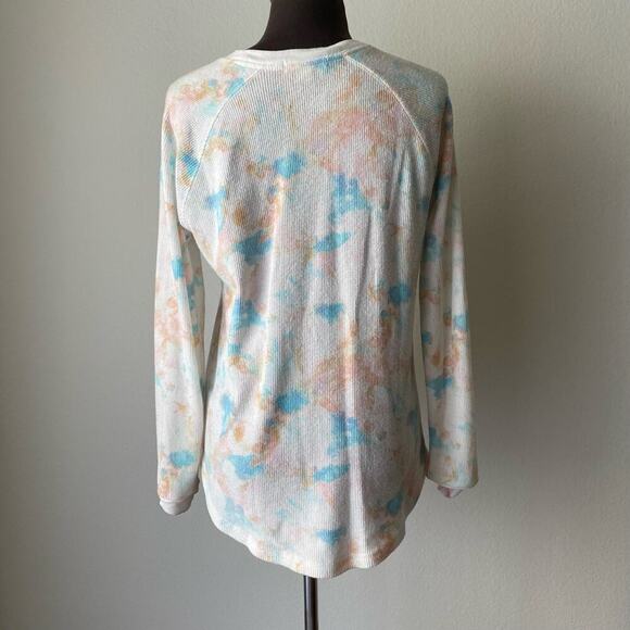 PJ Salvage sz S tye die water color waffle knit sweater - Picture 5 of 9